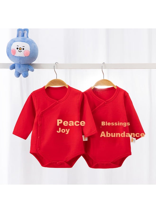 Babyprints Babyprints Baby Onesie 1st Birthday Red Romper Crawling Suit Baby's First Year Celebration Outfit New Year Clothes Birthday Bodysuit Blessings Full Of Joy 80  - Image 3