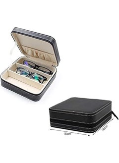 RYNX 3Slot Leather Travel Sungl Organizer Collector Jewelry Storage Case Box Eyegles Eyewear Display Case Jewelry Watch Organizer Sungles Jewelry Collection Case Sungl Holder Box  - Image 3