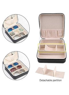 RYNX 3Slot Leather Travel Sungl Organizer Collector Jewelry Storage Case Box Eyegles Eyewear Display Case Jewelry Watch Organizer Sungles Jewelry Collection Case Sungl Holder Box  - Image 5