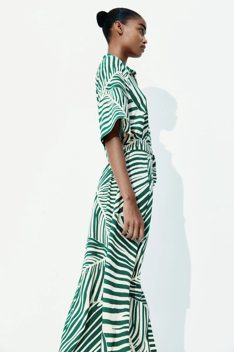 H&M Striped Belted Dress