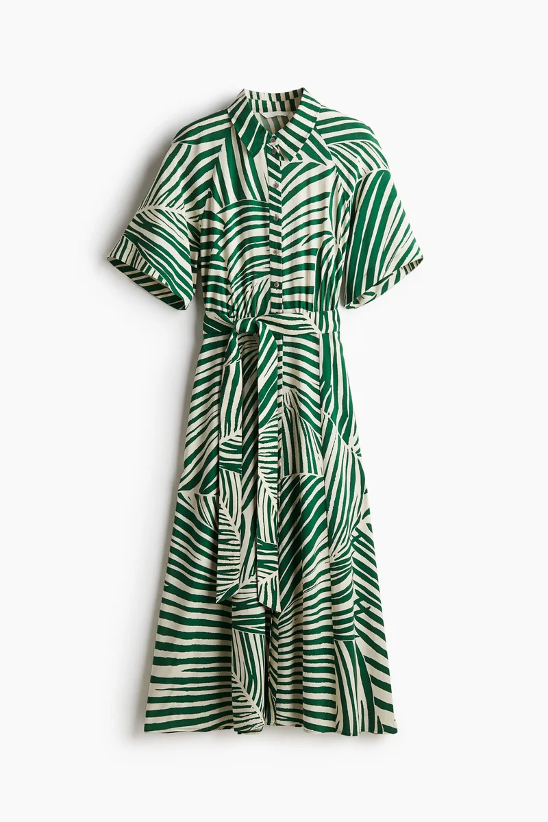 H&M Striped Belted Dress