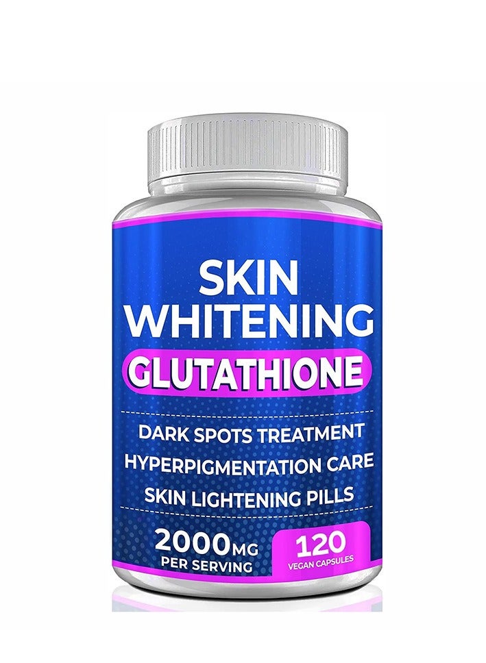 SKIN Glutathione Skin Whitening Capsules – 2000mg, 120 Count – Advanced Brightening Supplement for Hyperpigmentation & Dark Spots  - Image 1