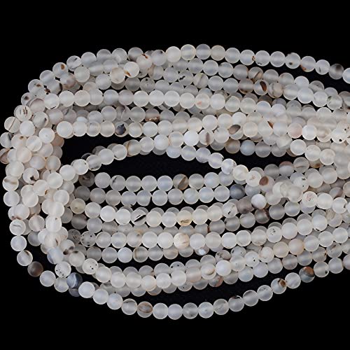 CHEAVIAN 60PCS 6mm Natural Frosted Moss Grass Agate Gemstone Round Loose Beads for Jewelry Making 1 Strand 15" - Image 3