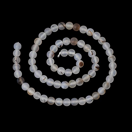 CHEAVIAN 60PCS 6mm Natural Frosted Moss Grass Agate Gemstone Round Loose Beads for Jewelry Making 1 Strand 15" - Image 2