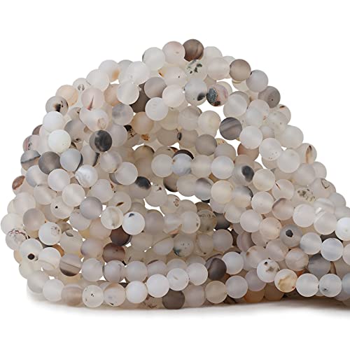 CHEAVIAN 60PCS 6mm Natural Frosted Moss Grass Agate Gemstone Round Loose Beads for Jewelry Making 1 Strand 15" - Image 1