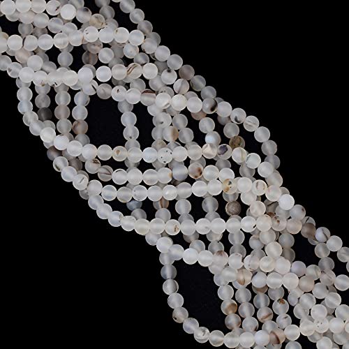 CHEAVIAN 60PCS 6mm Natural Frosted Moss Grass Agate Gemstone Round Loose Beads for Jewelry Making 1 Strand 15" - Image 4