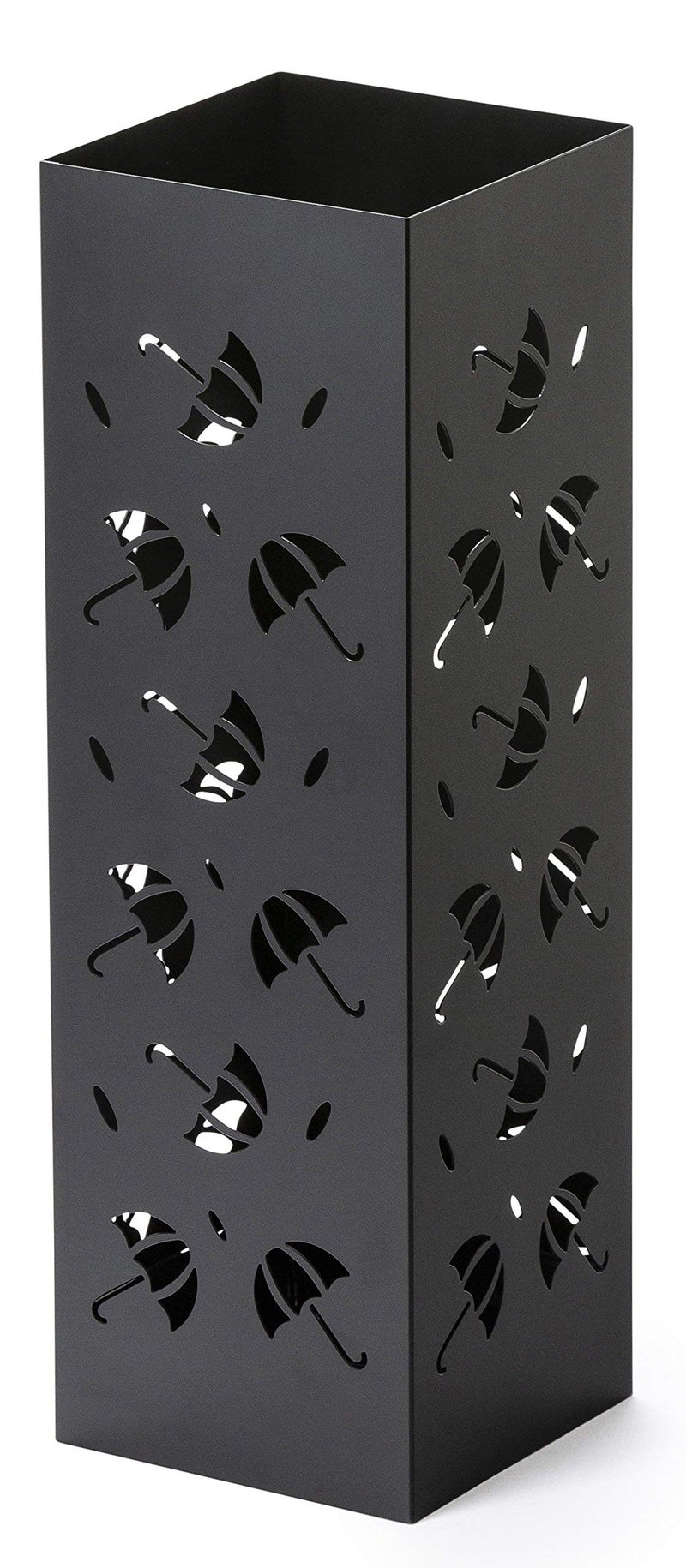 Mango Steam Mango Steam Metal Square Tall 195 UmbrellaCaneWalking StickWrapping Paper Holder Stand Rack Organizer Brollies Black