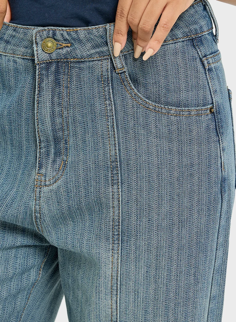 Ginger High Rise Straight Fit Jeans