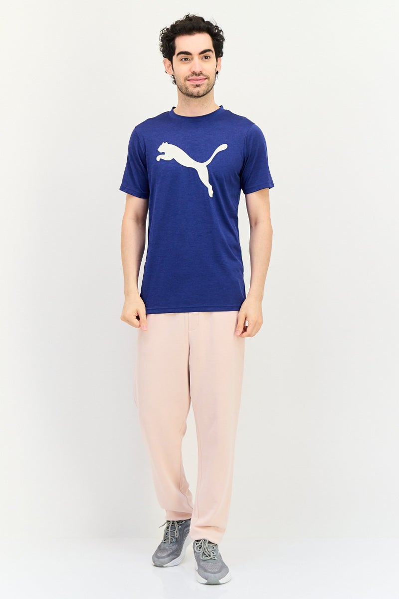 PUMA Men Regular Fit Brand Logo Short Sleeves Training T-Shirt, Navy - Image 4