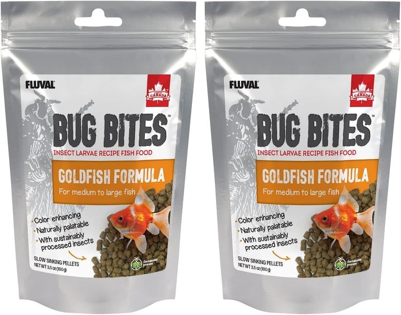Fluval Bug Bites Goldfish Fish Food, Pellets for Medium to Large Sized Fish, 3.53 oz, A6584 (Pack of 2) - Image 1
