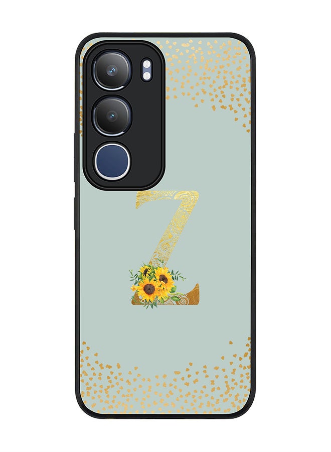 Stylizedd For vivo Y19s / Y19s Pro Case,Slim fit Camera Protection, Shockproof Thin Phone cover  - Custom Floral Monogram - Z  (Light Grey )