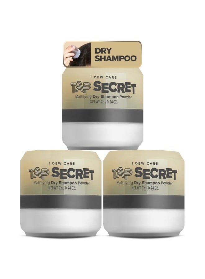 I DEW CARE Biotin Clarifying Dry Shampoo - Tap Secret Original Trio set | Strengthening & Volumizing, Powder Type, Refillable, Travel size, Non-aerosol, Brunette, Korean Ginseng, 0.24 Oz x 3ea - Image 1