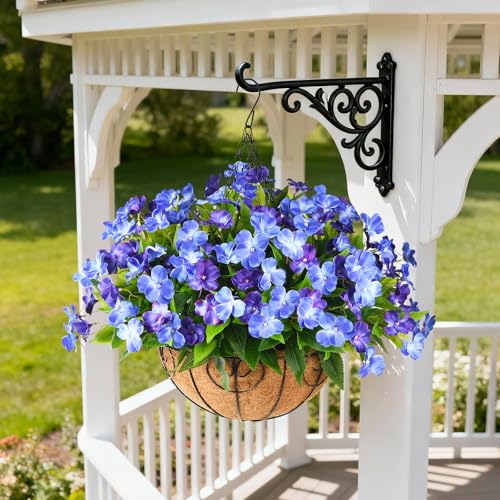 ZFProcess Artificial Impatiens Flowers for Outdoors, 6 Bundles Silk Fake Flowers for Spring Summer Decoration, UV Resistant Faux Plants Plastic Bouquet for Home Planter Porch Patio Yard Decor(Double Blue) - Image 5