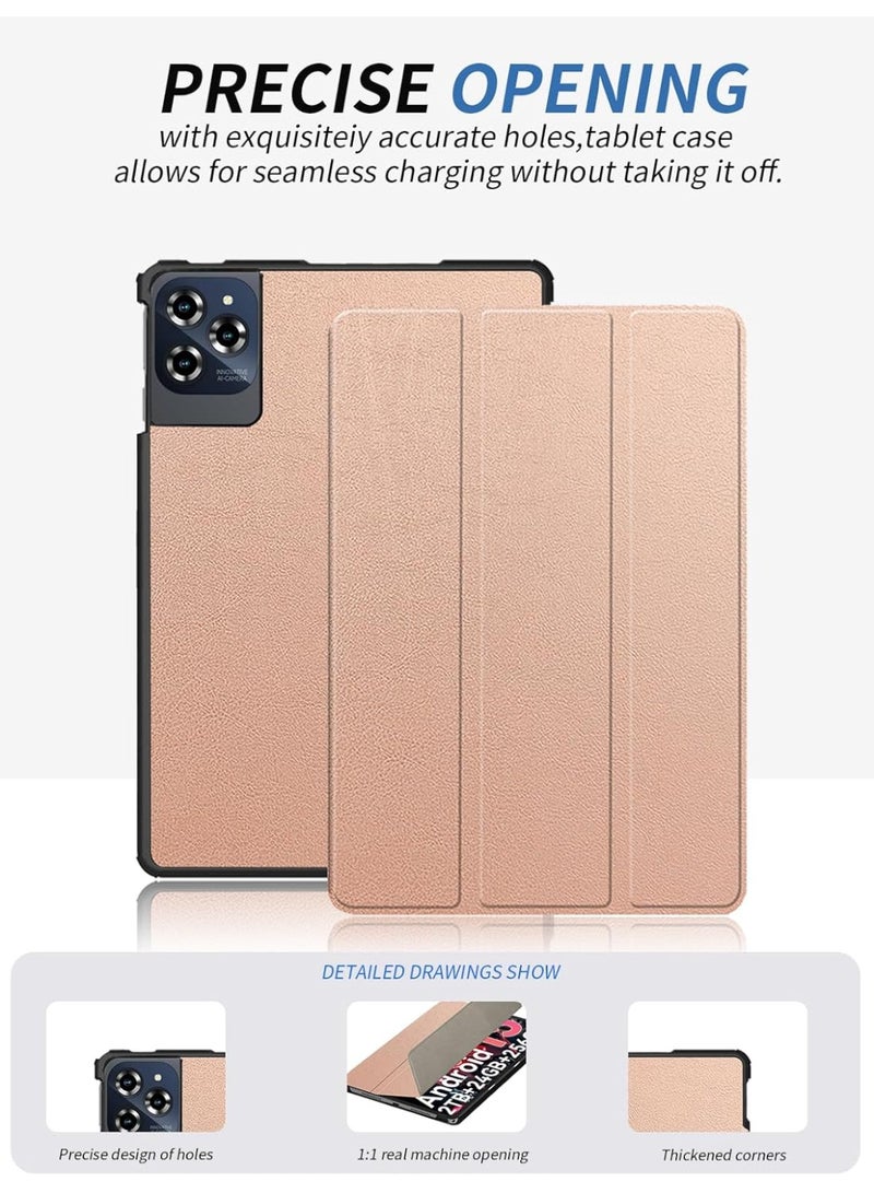 VKL Case for TABWEE W90 11 Inch, yystao Slim Stand Tri-Fold Hard Protective Case Cover Compatible with TABWEE W90, Shockproof & Dustproof, Rose-Gold - Image 2