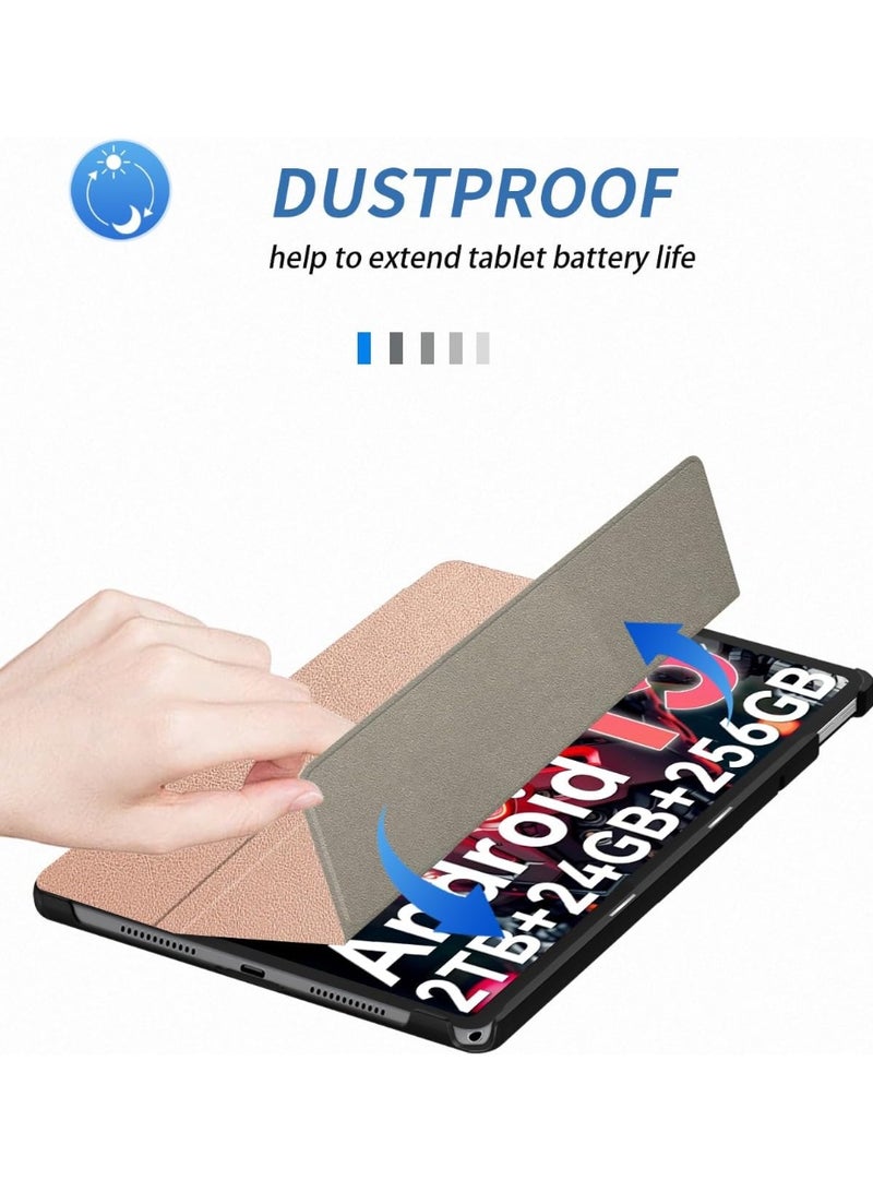 VKL Case for TABWEE W90 11 Inch, yystao Slim Stand Tri-Fold Hard Protective Case Cover Compatible with TABWEE W90, Shockproof & Dustproof, Rose-Gold - Image 5