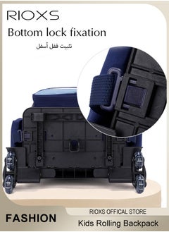 RIOXS Kids Rolling Backpacks Fashion Printed Trolley School Bags Large Capacity Wheeled Kids Luggage Bag for Elementary Boys Schoolbag, Waterproof and Wear-resistant  - Image 3