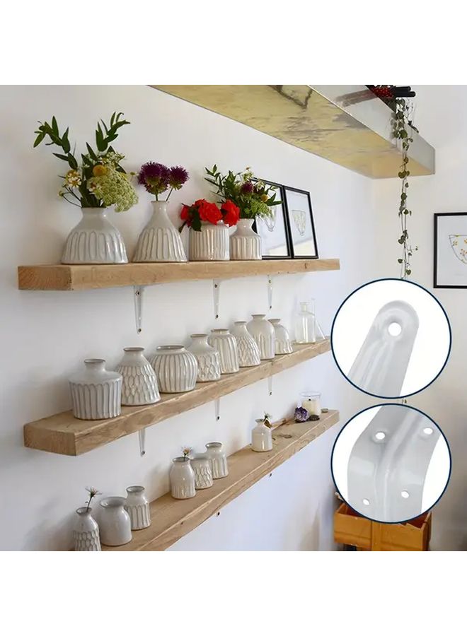 12 Pack 8x6 Inch White L Shaped Metal Shelf Brackets For Bookshelf Garden Board Installation - Image 5