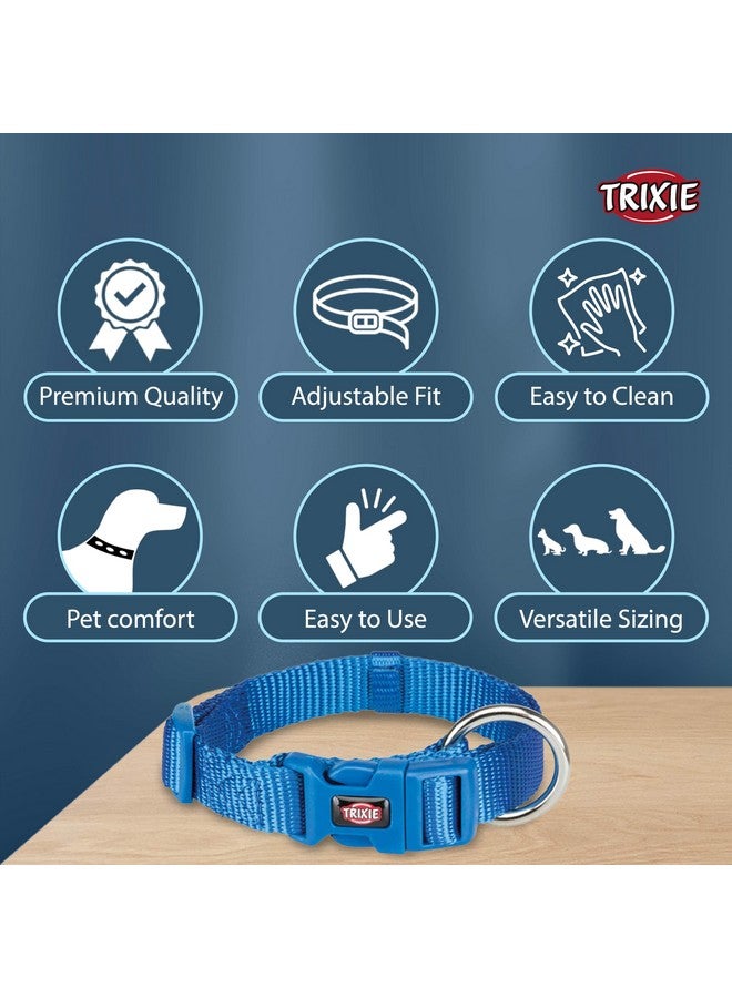 تريكسي حزام طوق للكلاب عالي الجودة، تصميم أنيق، شريط شبكي قابل للتعديل، تخفيف الضغط، مع موصل مقود، طوق رقبة للحيوانات الأليفة للكلاب، 30-45 سم (صغير، أزرق ملكي) - عبوة من 4 قطع - Image 3
