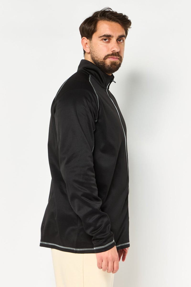 PUMA جاكيت تدريب رياضي للرجال بأكمام طويلة وسحاب كامل، أسود - Image 3