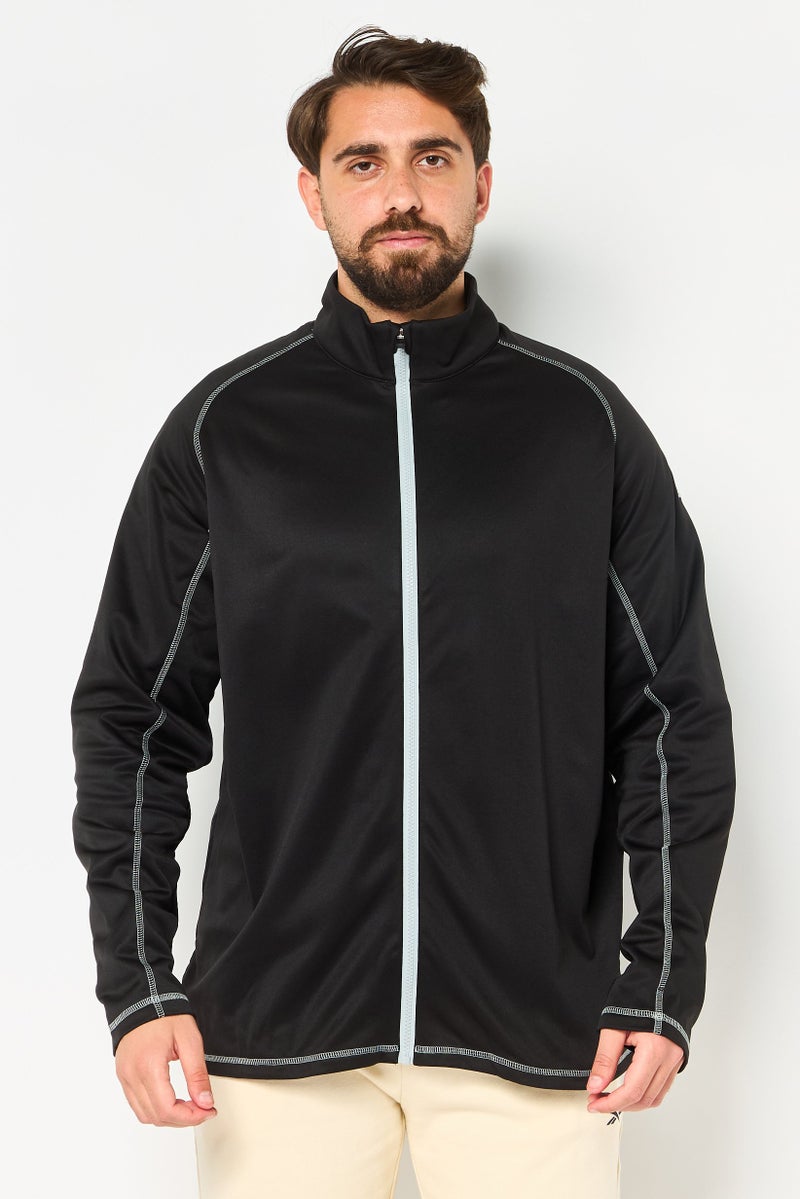 PUMA جاكيت تدريب رياضي للرجال بأكمام طويلة وسحاب كامل، أسود - Image 1