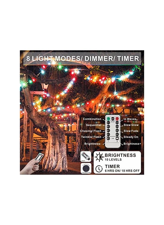 The Bros Ramadan Lights Decorations, Fairy String Lights, 66Ft 200 LED Battery Operated, 8 Modes with Remote Control, IP67 Waterproof Copper Wire Starry Twinkle Lights, for Indoor Outdoor Eid Gift(Multicolor)  - Image 5