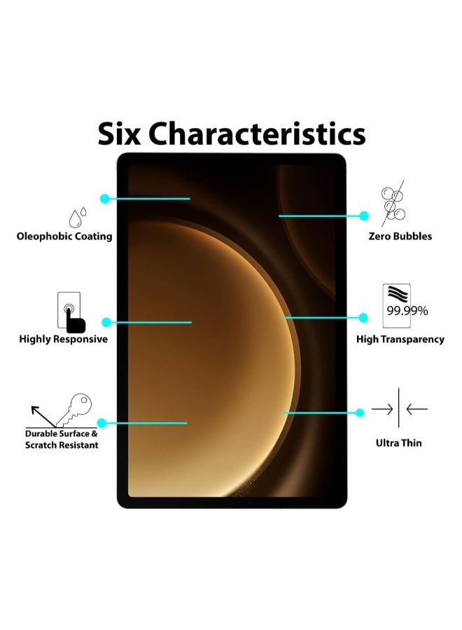 DUSALA Compatible with Samsung Galaxy Tab S9 FE Screen Protector, Anti-Scratching, Ultra-Clear, 9H Hardness, Case Friendly, Samsung Galaxy Tab S9 FE Tempered Glass Protective Film - Image 3