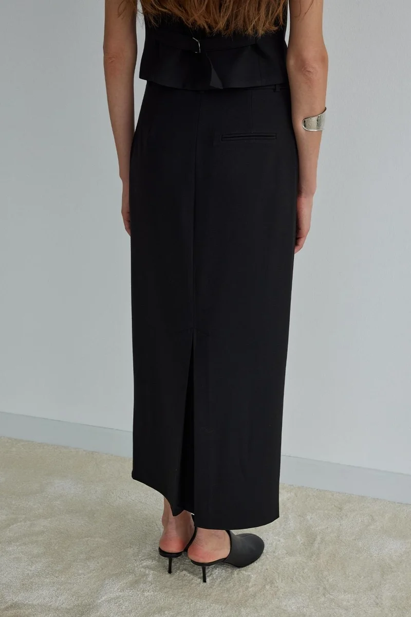 سود كوليكشن Saud Collection Black Mina Maxi Skirt