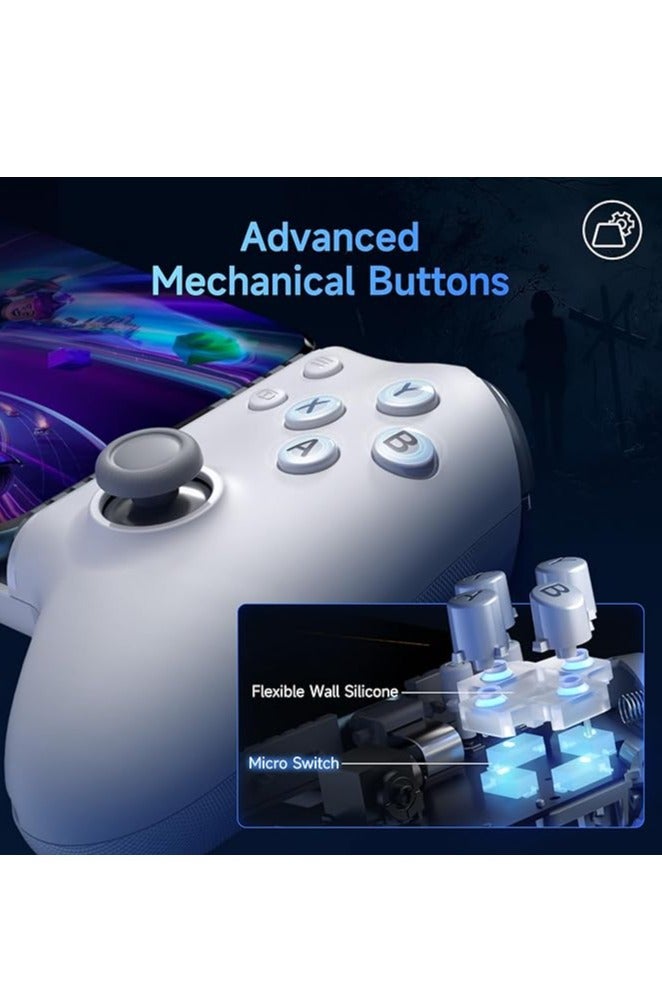 EasySMX M15 Mobile Phone Gamepad, Type-C Hall Joystick Mechanical Controller, for Android Phone/iPhone/Cloud Gaming/Xbox White - Image 2