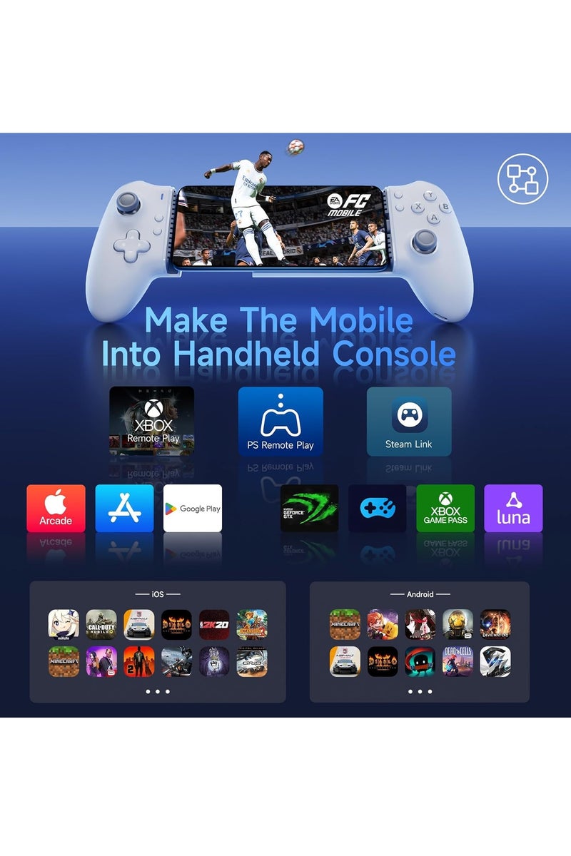 EasySMX M15 Mobile Phone Gamepad, Type-C Hall Joystick Mechanical Controller, for Android Phone/iPhone/Cloud Gaming/Xbox White - Image 3