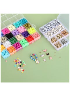 ESSEN Clay Beads Kit Heishi Bracelet Beads Alphabet Letter Beads Jewellery Making DIY Bracelet Bead Kit Craft for Girls with Manual - 5591+ pcs  - Image 3