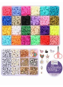 ESSEN Clay Beads Kit Heishi Bracelet Beads Alphabet Letter Beads Jewellery Making DIY Bracelet Bead Kit Craft for Girls with Manual - 5591+ pcs  - Image 2