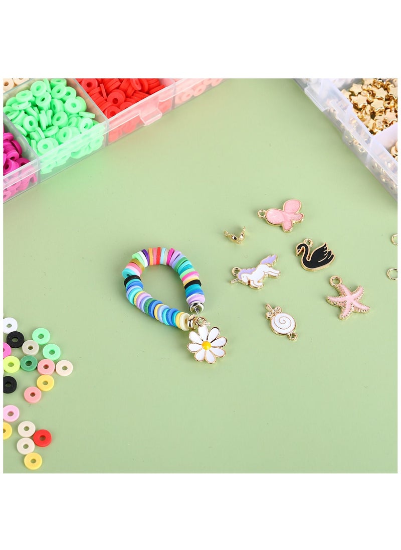 ESSEN Clay Beads Kit Heishi Bracelet Beads Alphabet Letter Beads Jewellery Making DIY Bracelet Bead Kit Craft for Girls with Manual - 5591+ pcs  - Image 4