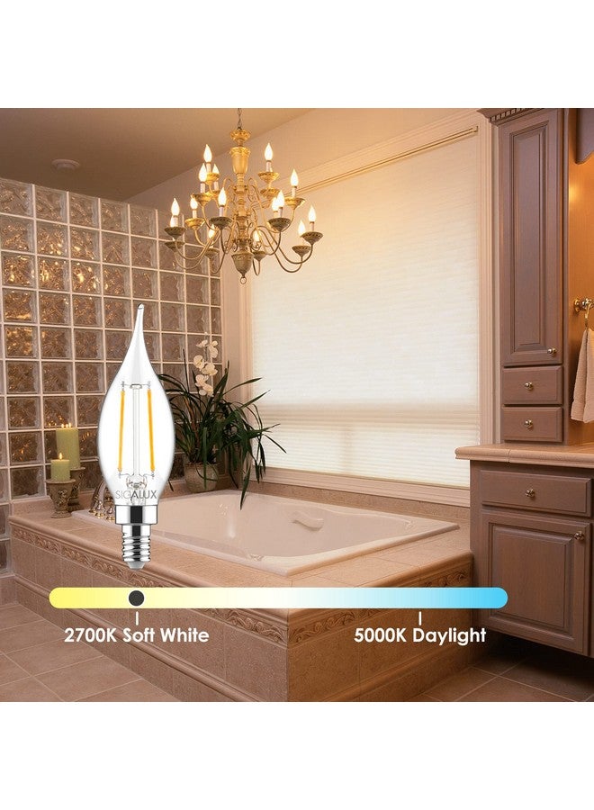 سيجالوكس لمبات إضاءة ليد كانديلابرا قابلة للتعتيم، E12 40 وات ثريا Ca10 برأس شعلة 2700 كلفن أبيض دافئ، لمبة E12 300 لومن للثريات ومروحة السقف والقلادة، عبوة من 12 قطعة - Image 2