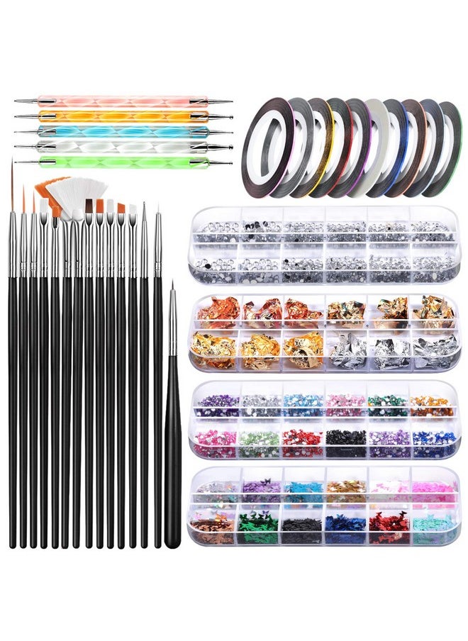 Teenitor - Teenitor Nail Art Kit Nail Art Tools, Nail Design Kit with Nail Art Brushes, Nail Tape Nail Gems Rhinestones, Nail Dotting Tools Nail Foil, Butterfly Nail Design Tools for Nail Art Supplies - Image 1