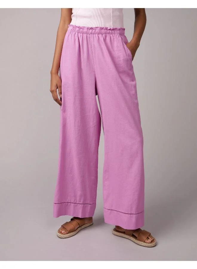 American Eagle AE High-Waisted Linen-Blend Pull-On Pant