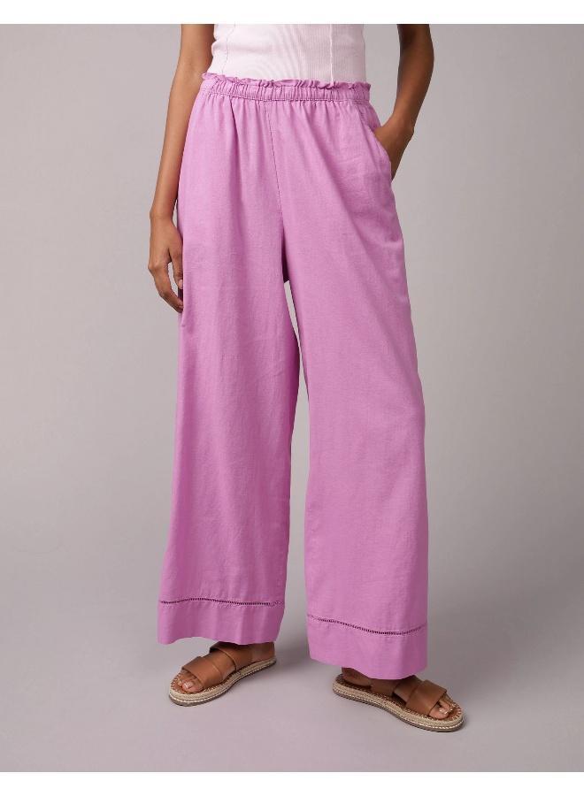 American Eagle AE High-Waisted Linen-Blend Pull-On Pant - Image 1