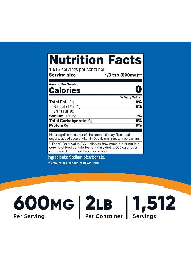 Nutricost بيكربونات الصوديوم (2 رطل) - 600 ملغ لكل حصة، خالي من الكائنات المعدلة وراثيًا، خالي من الغلوتين - Image 2