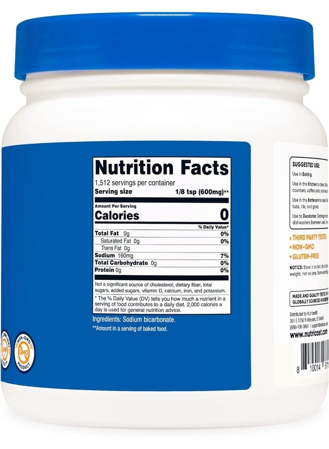 Nutricost بيكربونات الصوديوم (2 رطل) - 600 ملغ لكل حصة، خالي من الكائنات المعدلة وراثيًا، خالي من الغلوتين - Image 4
