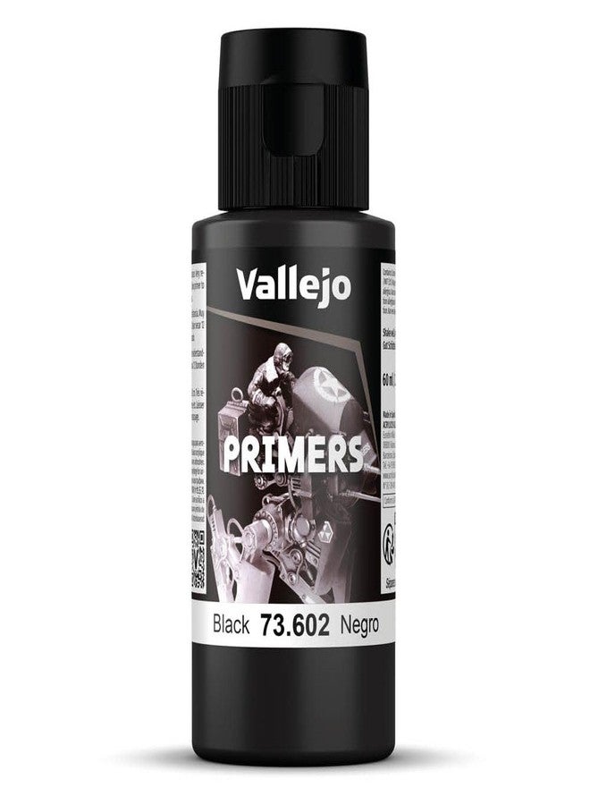Vallejo - Surface Primer Color | Black Acrylic Primer 60 ml (2.02 fl.oz.) | Matte Finish and Fast Drying | Perfect for Airbrushing and Great Adhesion to Figurines and Scale Models - Image 1