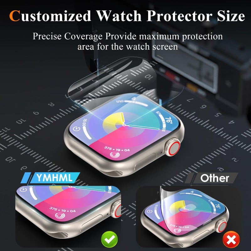 YMHML [ 8 Pack Compatible for Apple Watch Series 11 Series 10 42mm Screen Protector, [Upgrade Flexible Film] Soft HD Clear Anti-Scratch Film for iWatch Accessories - Image 2