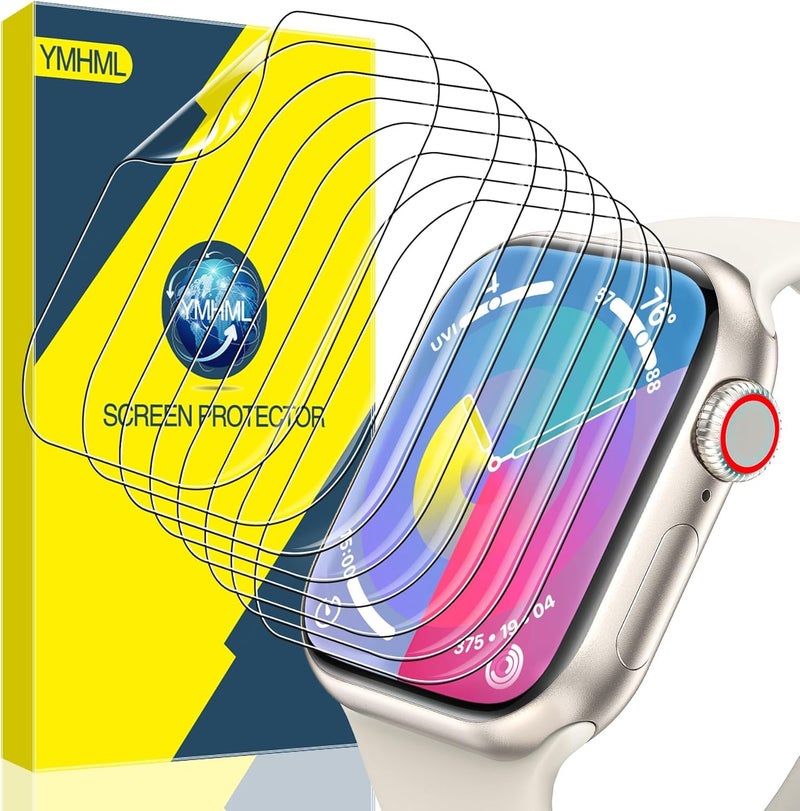 YMHML [ 8 Pack Compatible for Apple Watch Series 11 Series 10 42mm Screen Protector, [Upgrade Flexible Film] Soft HD Clear Anti-Scratch Film for iWatch Accessories - Image 1