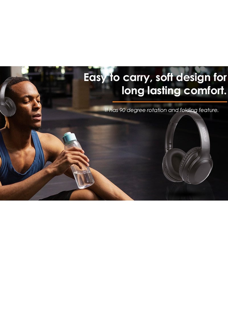 moodix - Moodix KO23NB1701W ANC Active Noise Cancelling Wireless Bluetooth On-Ear Headphones, Android and iPhone Compatible, White - Image 1