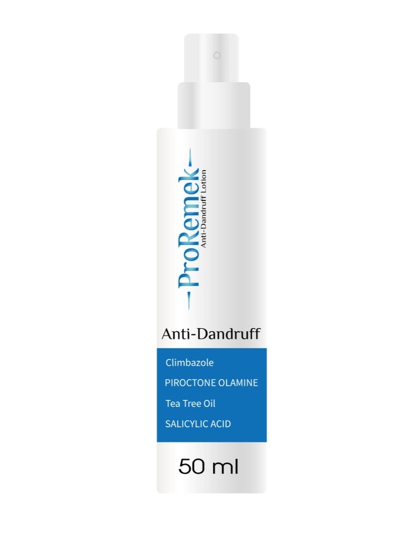 ProRemek Anti-Dandruff Lotion Contain (Climbazole - Piroctone Olamine - Tea Tree Oil - Salicylic Acid) 50 ml