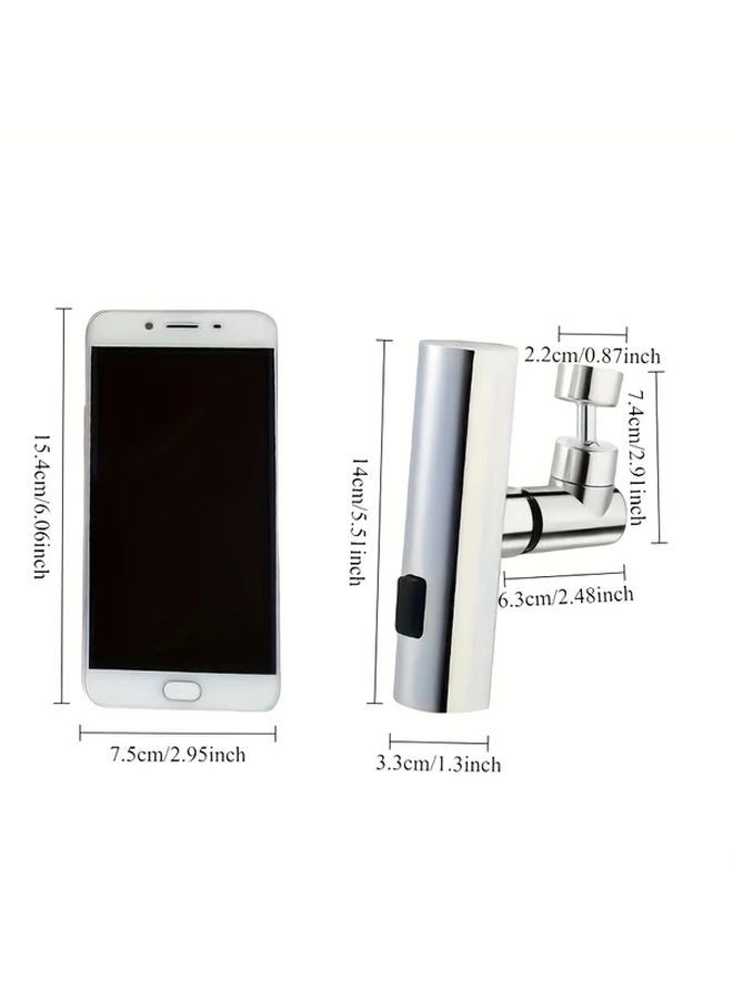 صنبور مطبخ للسيارات متنقلة من الفولاذ المقاوم للصدأ، 3 أوضاع تدفق، موفر للماء، تشطيب فضي مصقول - Image 5