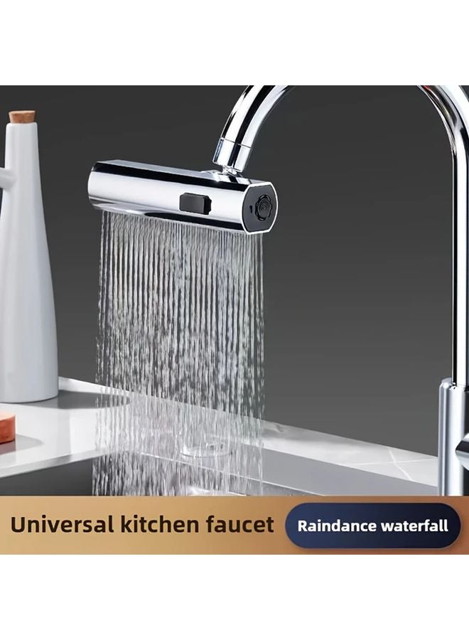 صنبور مطبخ للسيارات متنقلة من الفولاذ المقاوم للصدأ، 3 أوضاع تدفق، موفر للماء، تشطيب فضي مصقول - Image 1