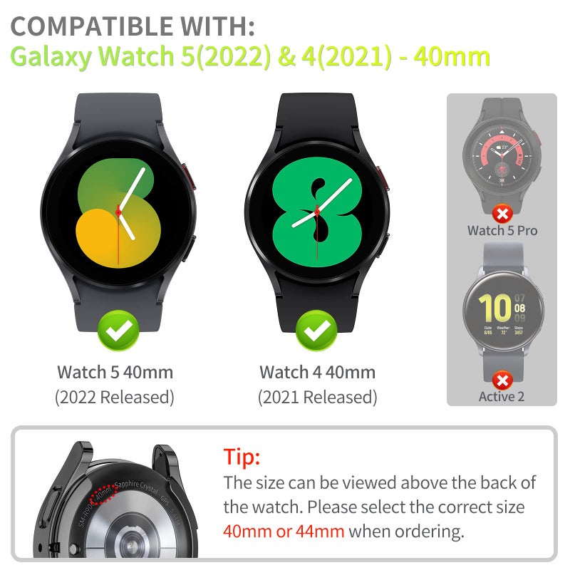 RICHONE [12Pack] RICHONE Compatible with Samsung Galaxy Watch 5 2022 & 4 2021 40 mm Screen Protector Cases, Bling Diamonds All-Around Protective Soft Covers Accessories(Galaxy Watch 5/4-40 mm) - Image 2