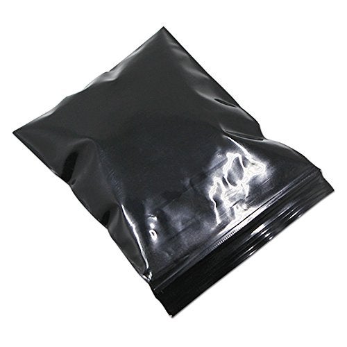PABCK 100 Pieces Black Reclosable Zip Bags 5.1mil Thickness Poly Plastic Packaging Resealable Zipper Lock Closure Bag for Storage (6.69x9.8 inch) - Image 2