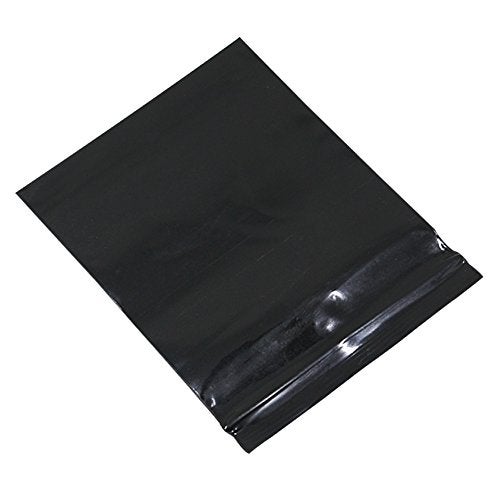 PABCK 100 Pieces Black Reclosable Zip Bags 5.1mil Thickness Poly Plastic Packaging Resealable Zipper Lock Closure Bag for Storage (6.69x9.8 inch) - Image 3