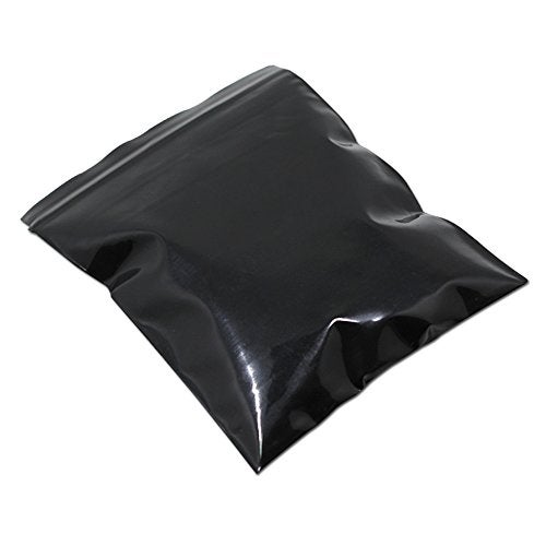 PABCK 100 Pieces Black Reclosable Zip Bags 5.1mil Thickness Poly Plastic Packaging Resealable Zipper Lock Closure Bag for Storage (6.69x9.8 inch) - Image 1