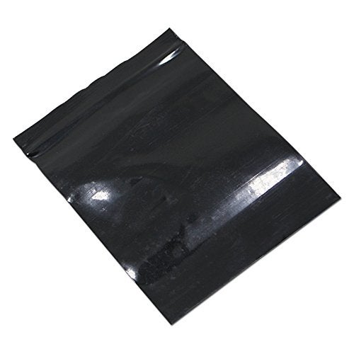 PABCK 100 Pieces Black Reclosable Zip Bags 5.1mil Thickness Poly Plastic Packaging Resealable Zipper Lock Closure Bag for Storage (6.69x9.8 inch) - Image 4
